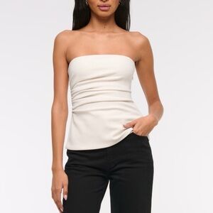 Abercrombie & Fitch Cream Strapless Top